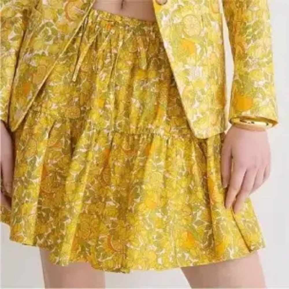 J. Crew Yellow Floral Skirt